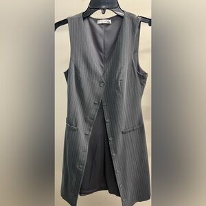 Live To Be Spoiled Gray Pinstripe Dress